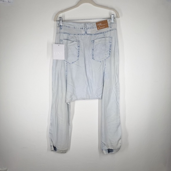 NWT One by One Teaspoon Coco Luxe Harem Pants Faded Grunge Blue Women's Size XS - Picture 2 of 15